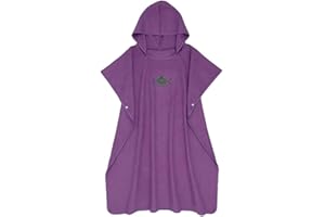 ATOPOLER Serviette Poncho Adulte Microfibre Serviette Changement Robe à Capuche Légère Séchage Rapide pour Surf Natation Wakeboard Plage Hommes Femmes Taille Unisexe (Violet)