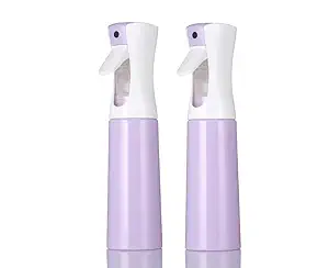 WHISKET Spray Bottle Refillable Fine Mist Sprayer Bottle 300ml for Hair Styling, Cleaning, Garden Continuous Water Mister [PACK OF 2] (purple)