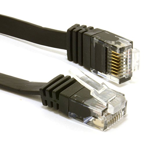 Flach CAT6 Ethernet LAN Patchkabel Kabel Verluste Profil Gigabit RJ45 6 m Schwarz