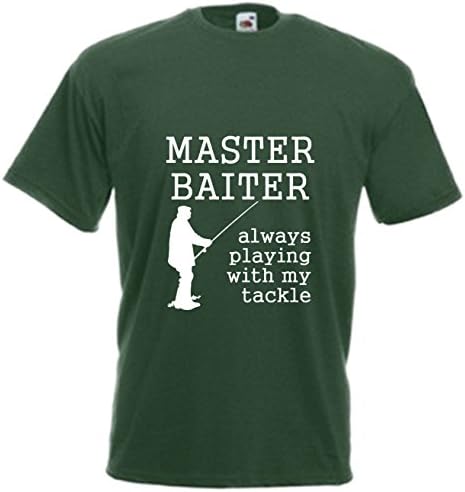 Master Baiter Funny Fishing T Shirt Joke Fisherman Tee Men's Comedy Tackle Top