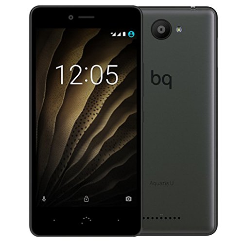 bq Aquaris U Smartphone (12,7 cm (5 Zoll) Display, 16GB Speicher, 13 MP Kamera, 2GB RAM, Android) black/graphite grey