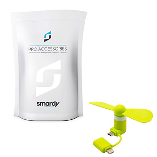 2in1 Micro USB und 8Pin Mini Ventilator Lüfter Kühler Fan für OTG fähige Handys iPhone Samsung Tablets usw - grün