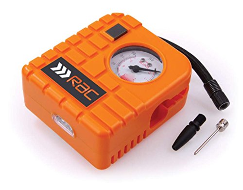 RAC HP223 12V Compact Inflator - Built-In Light - For Cars, Motorcycles, Inflatables