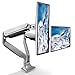 Produktbild HUANUO Monitor Tischhalterung, Schwenkbare Neigbare Monitor Halterung mit Gasdruckfeder Arm für Bildschirm von 13 bis 27 Zoll mit VESA 100x100, 75X75mm, Max. Tragfähigkeit 6,5 kg (Silber)