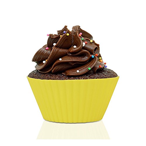 Silikon wiederverwendbar Backförmchen, Cupcake, Muffin Tassen, Antihaft Kuchen Formen, lebensmittelsicherheit, 24er Pack 6 Farben - 5