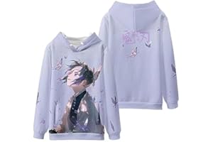 zhedu Kamado Nezuko Sudadera con Capucha De Anime, Ropa De Calle con Estampado 3D, Jerséis Holgados con Cuello Redondo Harajuku para Niños Y Niñas