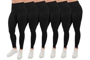 Love My Fashions® Women's 6 Pack Super Soft High Waisted Elasticated Tummy Control Winter Warm Thick Fleece Lined Seamless Full-Length Leggings for Workout & Running