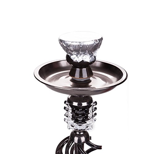 Ectxo Hookah Wasserpfeife Zigarren Zubehör mit 100 Alufolie 80 Kohle Briketts 100 Mundstücke (Hookah+Alufolie+Kohle+Mundstücke) - 3