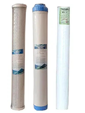 AQUAOCEAN Commercial/Industrial RO 20 Inch Water Purifier Filter Set (PP Spun, GAC, Carbon Block CTO) up to 50 LPH and 100LPH