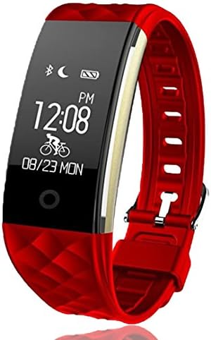 ATB S2 Fitness Tracker Heart Rate Monitor Sleep Monitor Smart Bracelet Wristband Smart Watch Activity Tracker GPS Pedometer Waterproof Training Running Health Fatigue Exercise Step Cycling Swim (Red)
