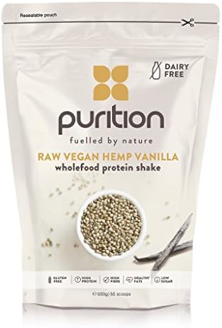 Wholefood Vegan Vanilla Protein Shake (500g) Ideal for weight loss &amp; post exercise recovery - 100% natural meal replacement - Dairy free breakfast smoothie for men &amp; women