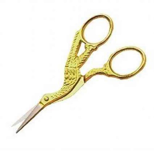 Stork Scissor Embroidery and Cuticle Nail Straight Half Gold - ARSUK