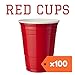 Produktbild Rote Partybecher 100 Stück | Kunststoffbecher | Plastikbecher | Original USA Turnierbecher | Camping | Wiederverwendbar | 16oz 473ml