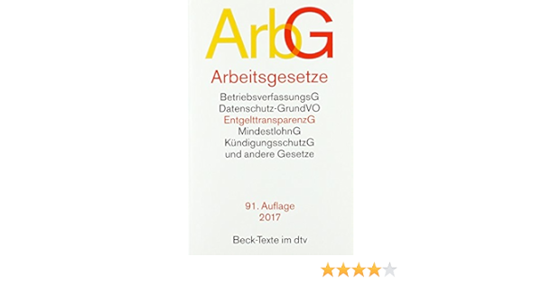Arbeitsgesetze Arbg Amazon De Bucher