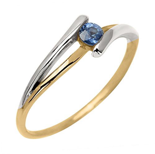 Bijoux pour tous Damen Ring, Bicolor, Saphir, 56 (17.8), 193002.S3-56