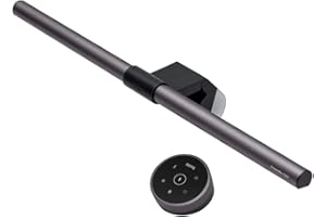 BenQ ScreenBar Halo lampe de bureau sans fil, Garanti aucun reflet sur l’écran, gain d’espace , 3 modes de lumière intelligente | Compatible avec les écrans incurvés 1000-1800R