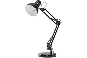 MiniSun | Retro Style Adjustable Black Metal Table Lamp | Table Lamps, Home Décor & Improvement Essential | Includes 4W LED Bulb [3000K Warm White]