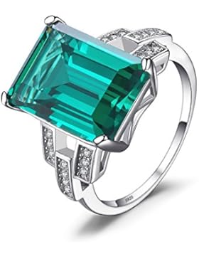 Jewelrypalace 6.64ct Damen Luxus Grün Simulierte Nano Russisch Smaragd Rubin Saphir Ringe Silberring 925 Sterling...