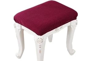 AQIGR 2/4 Pack Elastic Rectangle Bar Stool Covers Stretch Vanity Stool Cover Jacquard Chair Seat Slipcovers Counter Stool Cover Saddle Seat Covers Washable for Wooden Metal Bench