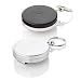 Produktbild Kerafactum 2 Schlüsselanhänger Rollzug Anhänger für Schlüssel mit automatischen Auszug und Einzug Schlüsselkette mit Befestigungsclip Clip für Gürtel Gürtelclip Key Kellnerkasse in Silber & schwarz