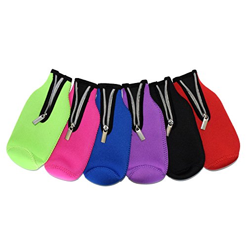 AsiaLONG Bier Flasche Kühler 6 Stück Neopren isoliert klappbar Reißverschluss Flasche Kühler Keep Ihr Getränk für 330 ml Wasser Bier Cider Getränk gekühlt - 2