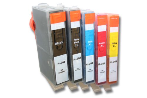 vhbw 5x kompatible Ersatz Tintenpatrone Druckerpatrone Set für Drucker HP Deskjet D5445, D5460, D5463, D5468