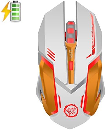 UrChoiceLtd® Wireless Mouse AZZOR D9 Rechargeable USB Optical Led 3 Adjustable DPI 6 Buttons Pro Gamer Gaming Mice for MAC PC Notebook (White)