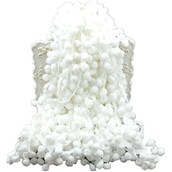 Nastro Con Pon Pon Da 20 Metri – Rifinitura Con Pompon Da 1 Cm Per Cucito Creativo, Decorazioni E Fai Da Te – Colore Arancione