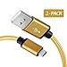 Produktbild Fundro Für Samsung Note 8 USB C Ladekabel, [2-Pack 2M] Nylon USB Typ C Kabel für Samsung Galaxy Note 9 / S9 / S8, Pixel 3/2, LG G6, Xiaomi Mix 3 / 2s / 8, Moto Z und mehr (Gelb)