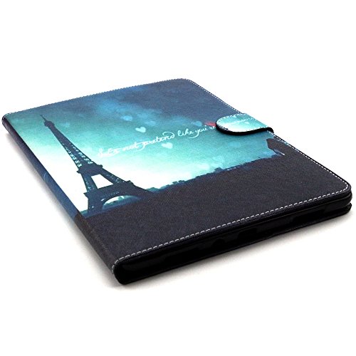 Galaxy Tab A 9.7 SM-T550 Hülle, Deenor Cute Colorful Design Flip Tasche PU Leder Abdeckung Stand Schutzhülle für Samsung Galaxy Tab A 9.7 SM-T550. (Night tower) - 4