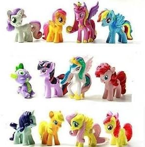 Top Valu Fast Ship 12 Piece Set My Little Pony Cake Toppers Cupcake Toys PVC Figurines Decoration Life Ornaments Gift Birthday Function Party by Top Valu