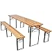 Produktbild Miadomodo Robuste Faltbare 3-teilige Bierzeltgarnitur Festzeltgarnitur Bierbank Biertisch 220 cm 1 Tisch und 2 Stühle