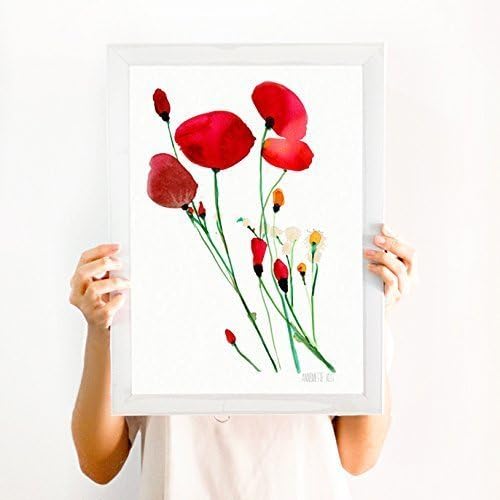 Red poppies wall art. Red poppies art print. Modern wall art. Red poppies poster. Poppies wallart from original watercolour painting. Sizes from 5x7 up to 16x20 inch, A4, A3, A2