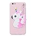 Produktbild JINCHANGWU iPhon 6/6s Plus Hülle Soft Cover TPU Bumper Weiches Silikon Case Ultra Slim Handyhülle Schutz Handy Hülle Etui für iPhon 6/6s Plus Einhorn Anhänger Hell-Pink