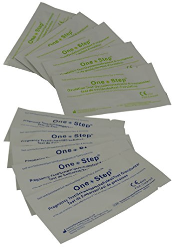 One Step 20 x Tests d'ovulation en bandelette (20mIU/ml) + 4 x tests précoces de grossesse bandelettes (10mIU/ml)