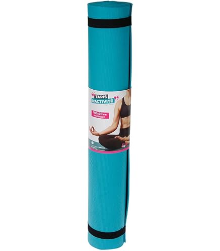 Tapis De Yoga Antidérapant TPE - 182x61cm, épaisseur 10mm - Lignes D'alignement - Pour Yoga, Pilates, Fitness à Domicile