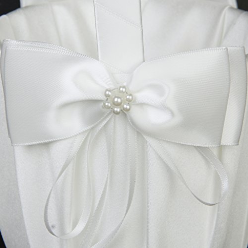 Ivory Satin Blumenkorb Blumenmädchen Streukörbchen Blumendekor für Hochzeit - 6