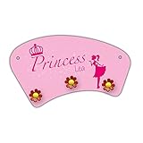 Wand-Garderobe mit Namen Lea und schönem Prinzessin-Motiv für Mädchen - Garderobe für Kinder - Wandgarderobe