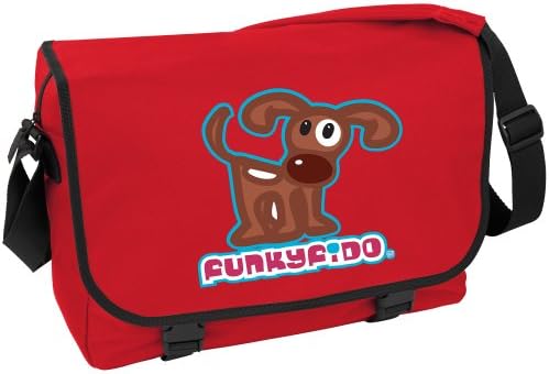 Funky Fido Dog School Messenger Bag, Red, Size 41 x 31 x 12 cm