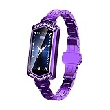 SHshou-L Fitness-Tracker, Damen-Farbdisplay Volle Snack-Rate-Überwachung Ip67 wasserdichtes Armband GPS-Sportuhr,Purple