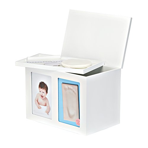 Keepsake box – Holz Aufbewahrungsbox, Erinnerungsbox, Andenken- Box fĂŒr Ihr Baby mit Passepartout (Blau und Pink) und Glasscheiben - 3