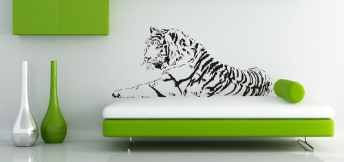 WANDTATTOO TIGER AFRIKA LÖWE WANDAUFKLEBER WANDSTICKER WALLPRINT (Größe 57 x 130 cm) Nr.118