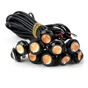 pekdi 18mm Eagle Eye LED Bulb,DRL Light Ultra Thin Waterproof Black Aluminum Shell Car Motorcycle Turn Signal Light Fog Tail Backup Reverse Light,10-Pack