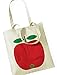 Produktbild Apple Apfel / Stoffbeutel Jutebeutel Tote Bag / BEIGE RED ROT