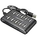 Produktbild Prevently 10 Port USB 2.0 Hub Super Speed Verteiler 10 Ports Hub USB 2.0 High Speed Adapter Verlängerungskabel Plug and Play PC Laptop