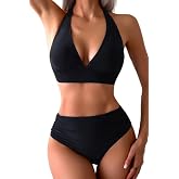 Angelsin Side Gathered Bikini Set (Removable Coated)