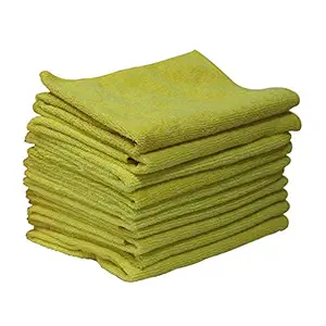 AOCC Microfiber Cleaning Cloth for Car, Kitchen, Bike,Laptop, LED TV, Mirrors and Furniture(Yellow,40 X 40 CMS) 250 GSM- Pack of 5