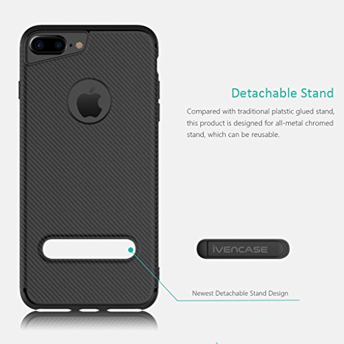 Funda iPhone 6 Negro   ivencase iphone 6s Silicona Anti-Ara  azos Suave TPU Carcasa Metal Stand  Fibra de Carbono  Silicona Funda para Apple iPhone 6   6S 4 7 