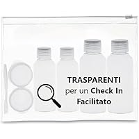 Kit Bottiglie Viaggio 100ml - 6 Flaconi Con Imbuti | Per Aereo E Cosmetici - Foto 2