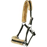 Pfiff Halfter mit Kunstfell unterlegt, schwarz-braun, Pony